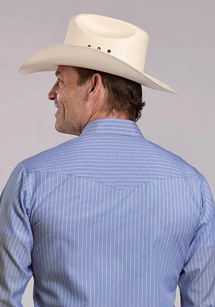 Roper 3031 Wide Stripe (Blue) - Men's Western Shirt sold by Hat Country product image thumbnail 3