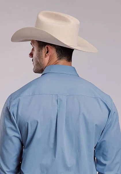 Roper 2924 Solid Poplin (Blue) - Men's Western Shirt sold by Hat Country product image thumbnail 3