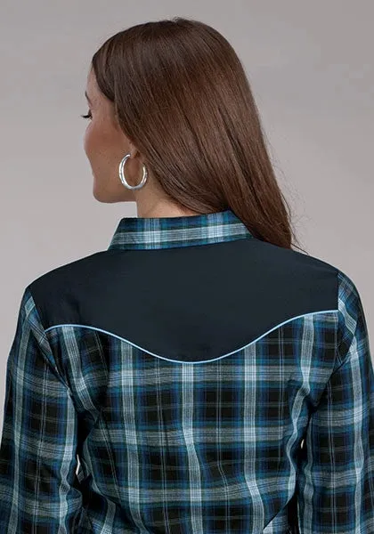 Roper 2128 Windowpane Plaid (Blue) - Women's Western Shirt sold by Hat Country product image thumbnail 3