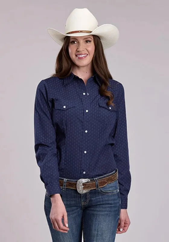 Roper 2895 Diamond Dots (Navy) - Women's Western Shirt made by Roper