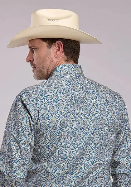 Roper 2884 Line Paisley (Blue) - Men's Western Shirt sold by Hat Country product image thumbnail 3