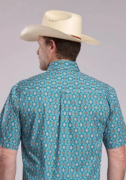Roper 2887 Vintage Paisley (Blue) - Men's Short Sleeve Shirt sold by Hat Country product image thumbnail 3