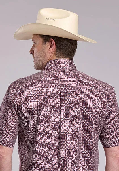 Roper 2882 Tile Foulard (Red) - Men's Short Sleeve Shirt sold by Hat Country product image thumbnail 3