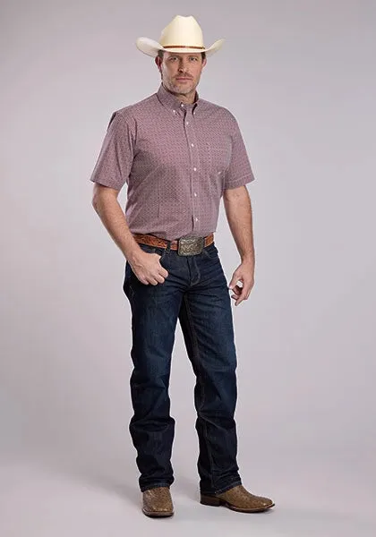 Roper 2882 Tile Foulard (Red) - Men's Short Sleeve Shirt sold by Hat Country product image thumbnail 2