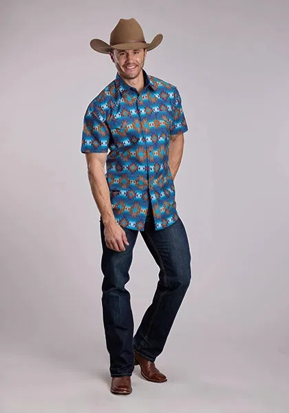 Roper 2835 Serape Stripe (Blue) - Men's Short Sleeve Shirt sold by Hat Country product image thumbnail 3