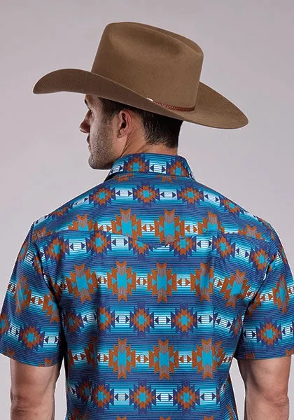 Roper 2835 Serape Stripe (Blue) - Men's Short Sleeve Shirt sold by Hat Country product image thumbnail 2