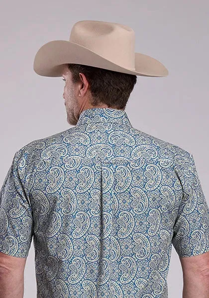 Roper 2884 Line Paisley (Blue) - Men's Short Sleeve Shirt sold by Hat Country product image thumbnail 3
