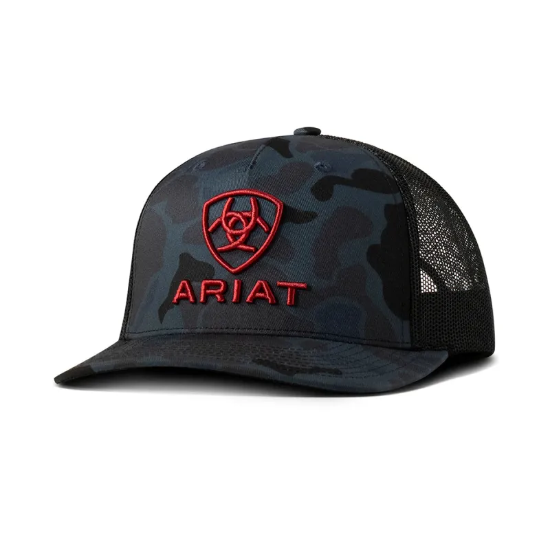 Ariat Navy Camo Red Shield - Trucker Cap made by Ariat