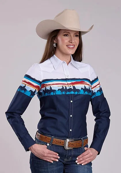 Roper 2847 Sunset Border (Blue) - Women's Western Shirt sold by Hat Country