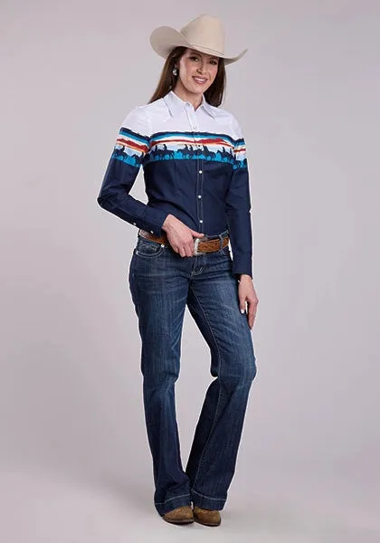 Roper 2847 Sunset Border (Blue) - Women's Western Shirt sold by Hat Country product image thumbnail 2