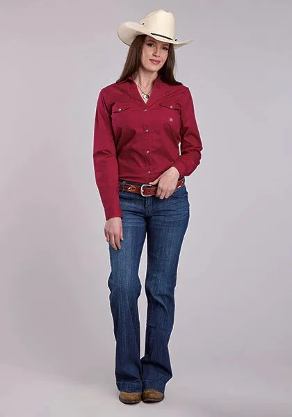 Roper 2894 Stretch Poplin (Red) - Women's Western Shirt sold by Hat Country product image thumbnail 2