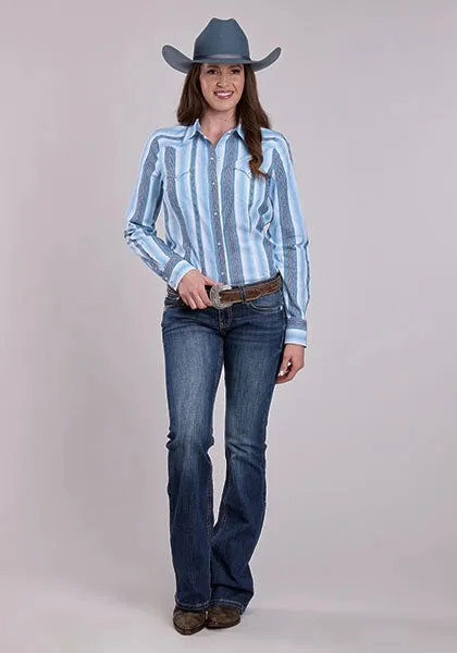 Roper 2832 Vertical Stripe (Blue) - Women's Western Shirt sold by Hat Country product image thumbnail 2
