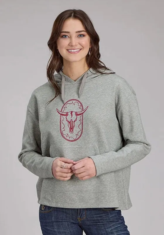 Roper 2341 Cotton Fleece (Grey) - Women's Hooded Sweatshirt made by Roper