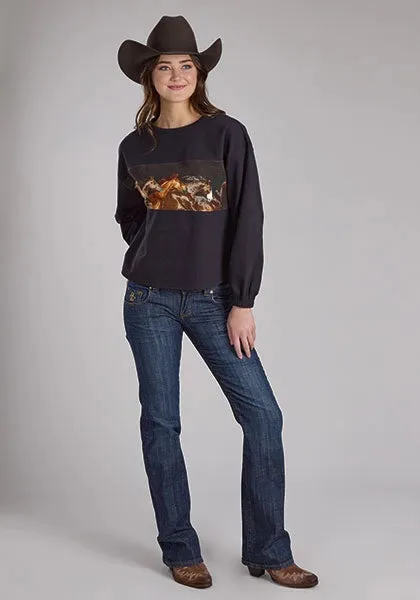 Roper 2341 Open Stables (Black) - Women's Pullover Sweatshirt sold by Hat Country product image thumbnail 2