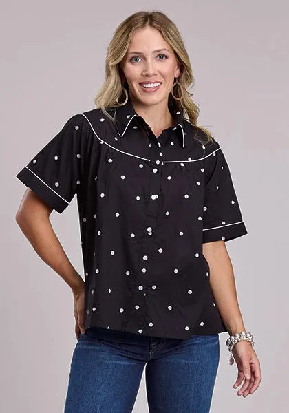 Roper 2995 Polka Dots (Black) - Women's Short Sleeve Shirt sold by Hat Country