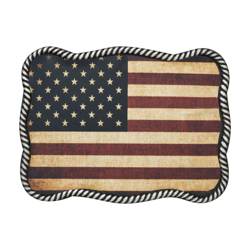 Nocona Faded USA Flag - Men's Belt Buckle made by Nocona