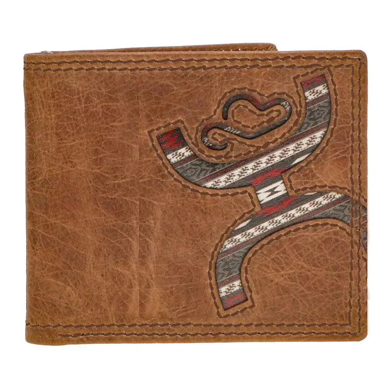 HOOey Inlay Aztec Hands-Up (Brown) - Men's Bifold Wallet made by Hat Country