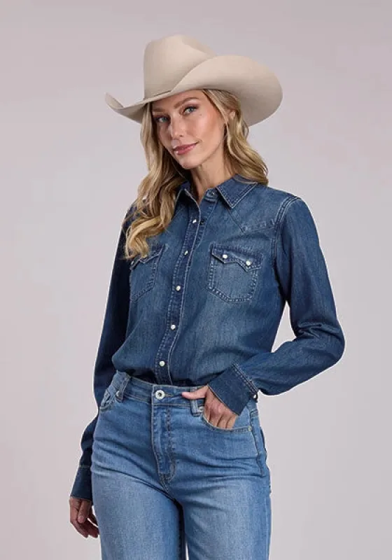 Stetson Dark Denim (Blue) - Women's Western Shirt made by Stetson