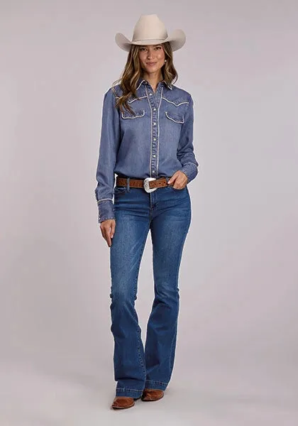 Stetson Tencel Denim (Blue) - Women's Western Shirt sold by Hat Country product image thumbnail 2