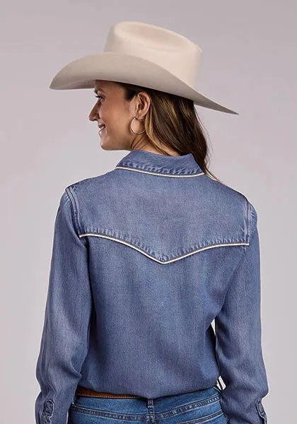 Stetson Tencel Denim (Blue) - Women's Western Shirt sold by Hat Country product image thumbnail 3