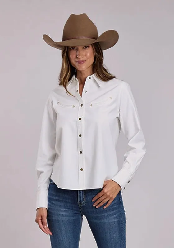 Stetson Loose Denim (White) - Women's Western Shirt made by Stetson