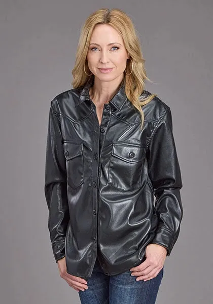 Stetson Oversized Leather (Black) - Women's Button Up Shirt sold by Hat Country