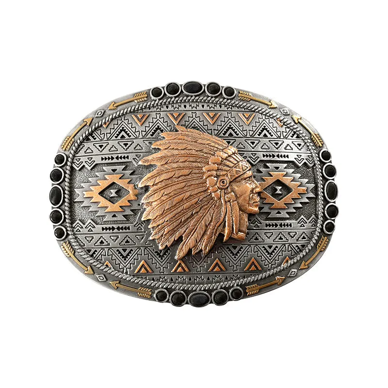 Nocona Indian Chief Motif - Belt Buckle made by Nocona