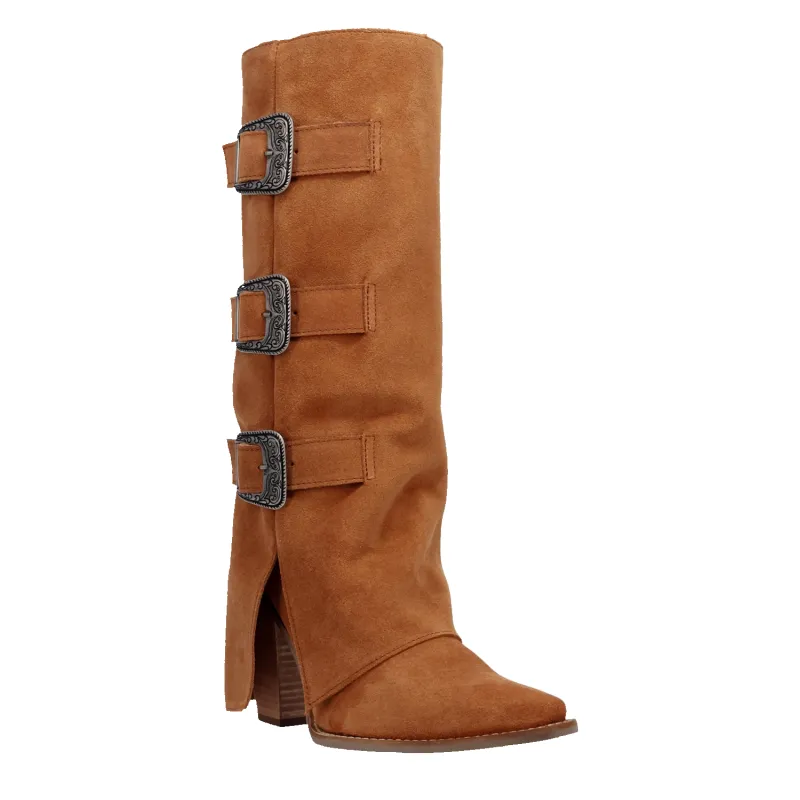 Dingo Buckle Bunny - Women's Suede Cowgirl Boots made by dingo
