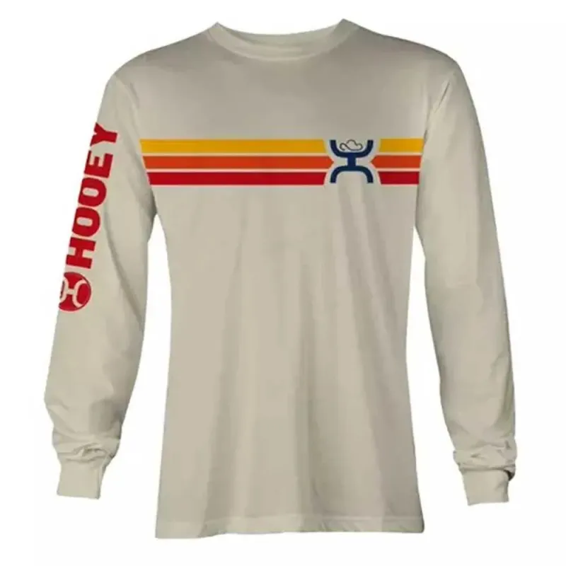 HOOey "Sunset" Cream Long Sleeve - Men's T-Shirt (Closeout) made by Hat Country