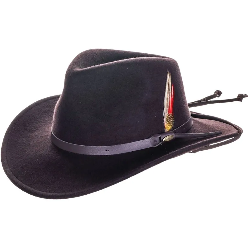 Scala Dakota Stampede - Crushable Wool Felt Outback Hat made by Scala