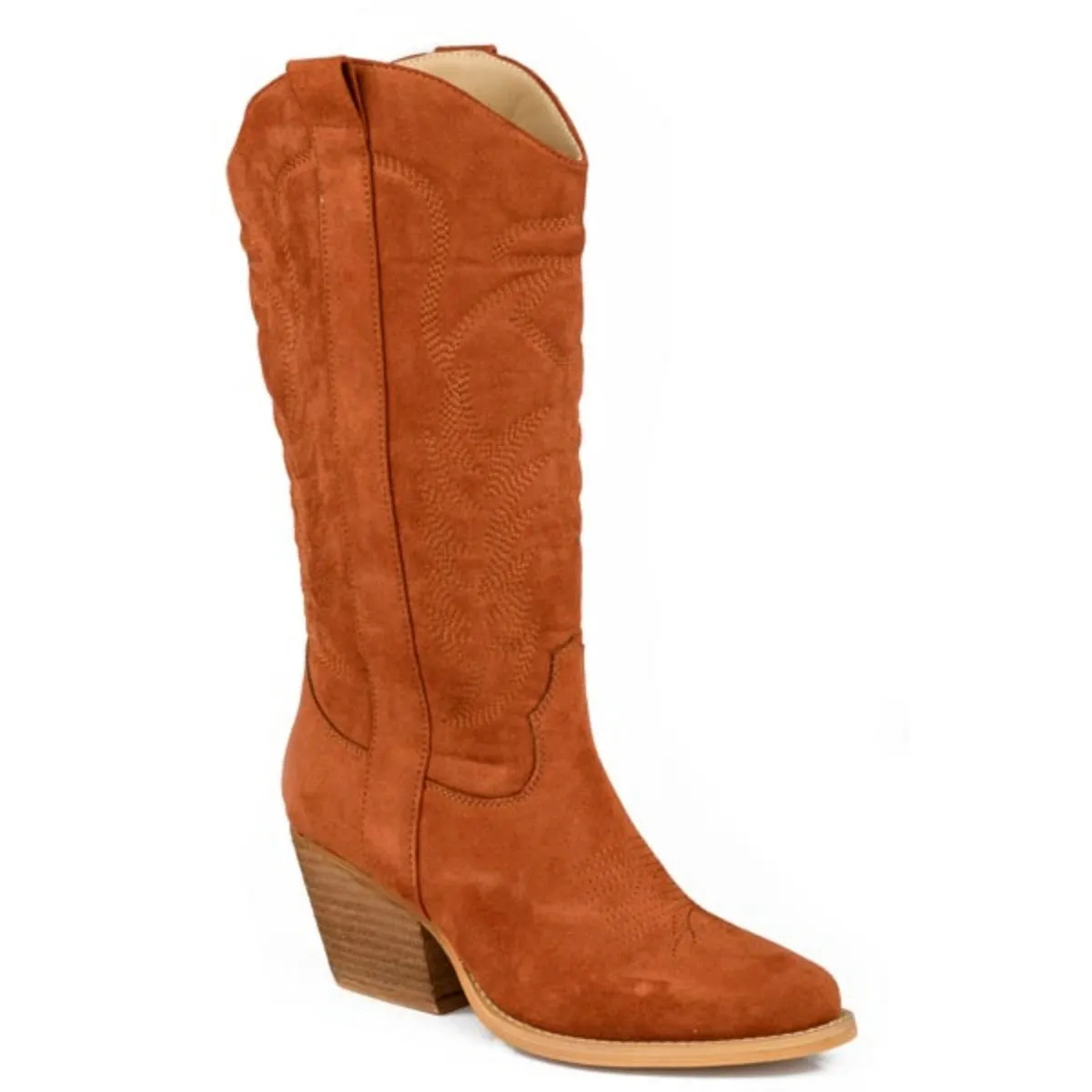 Roper Tillie (Rust) - Women's Suede Cowgirl Boot sold by Hat Country