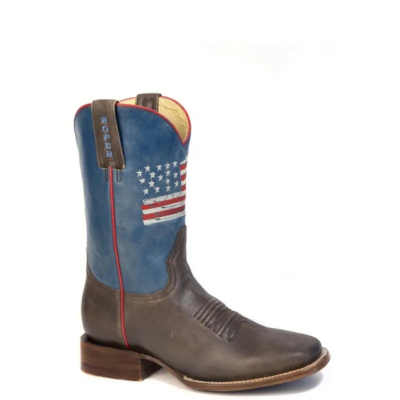 Roper 250 USA (Blue) - Men's Cowboy Boots made by Roper