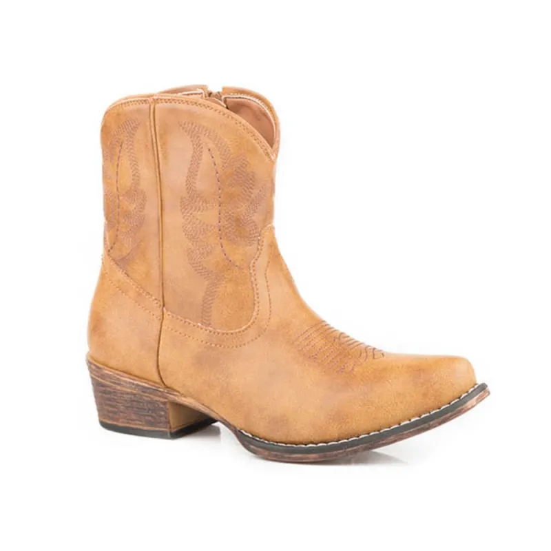 Roper Shay (Tan) - Women's Stitched Cowgirl Boots made by Roper