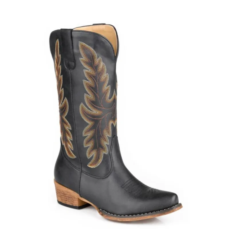Roper Sundown (Black) - Women's Cowgirl Boot made by Roper