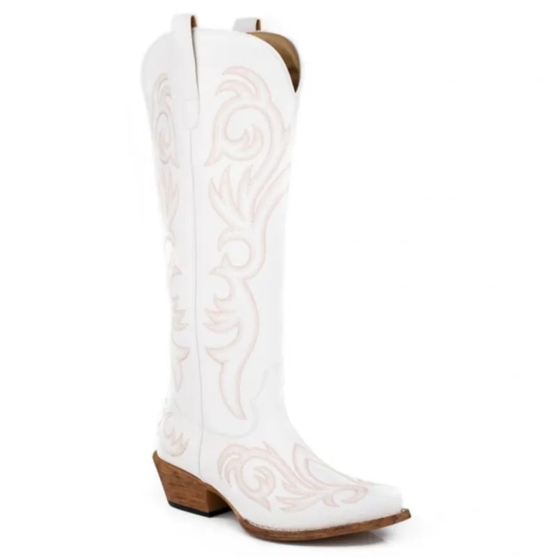 Roper Ryder (White) - Women's Cowgirl Boot made by Roper
