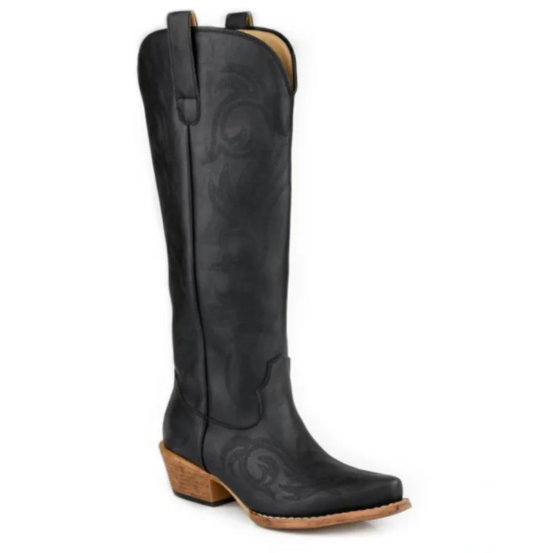 Roper Ryder (Black) - Women's Cowgirl Boot made by Roper