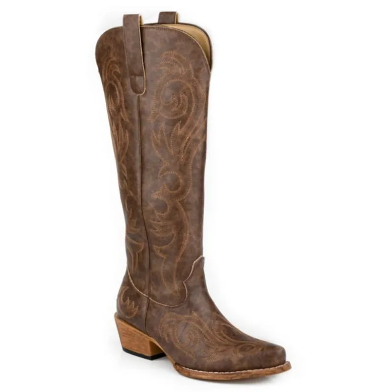 Roper Ryder (Brown) - Women's Cowgirl Boot made by Roper