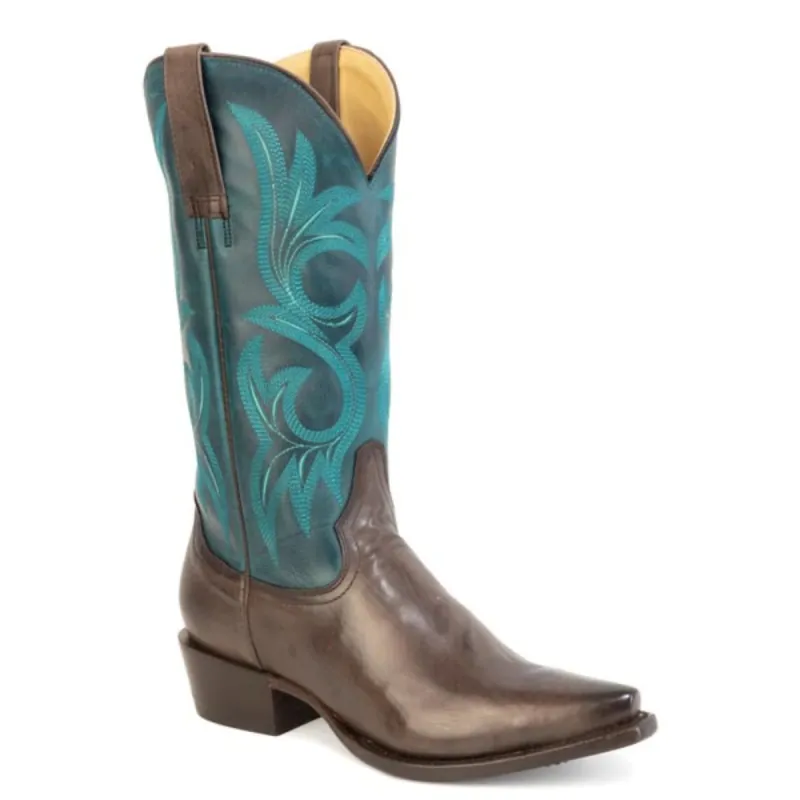 Stetson Cherry (Turquoise) - Women's Leather Cowgirl Boot made by Stetson