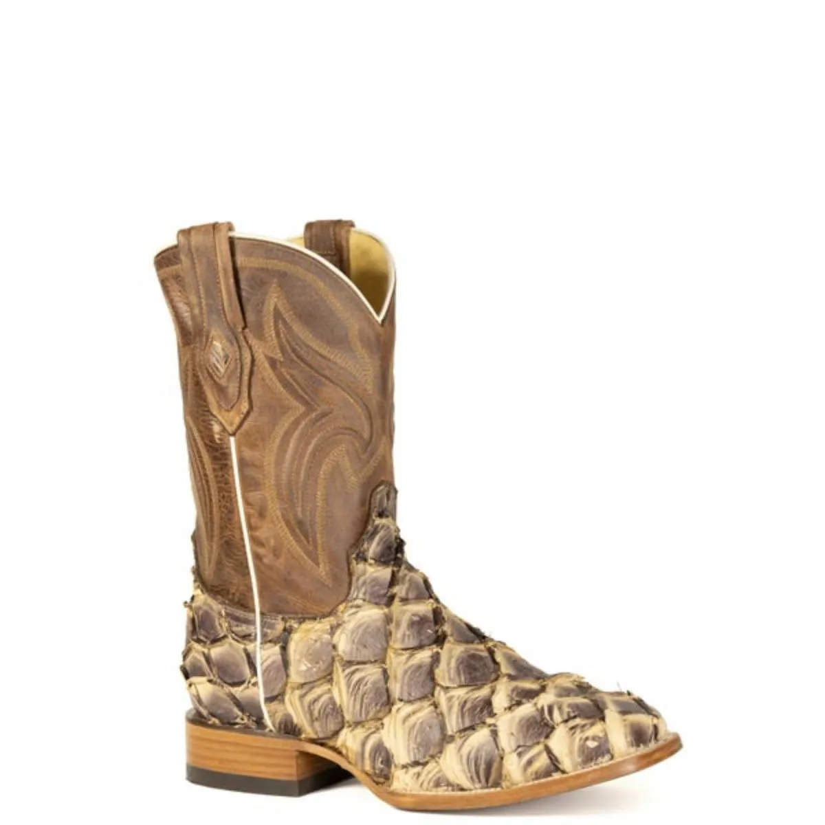 Stetson Pirarucu (Tan) - Men's Fish Skin Cowboy Boot sold by Hat Country