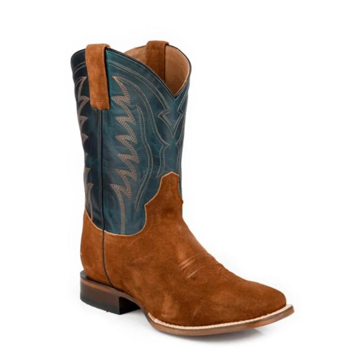 Stetson Tripp (Blue) - Men's Suede Cowboy Boot sold by Hat Country