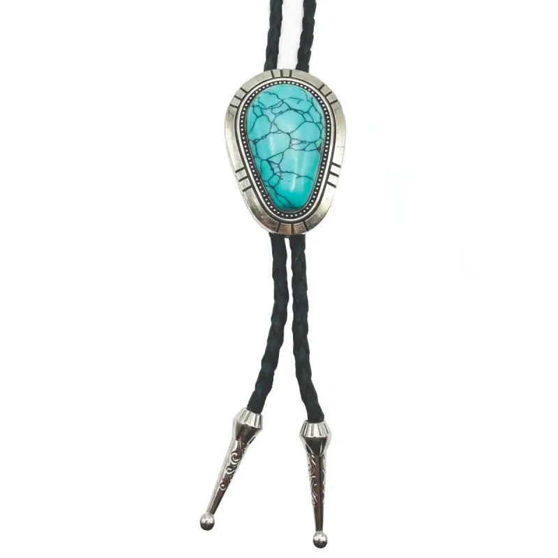 Deadwood Trading Stonekeeper (Turquoise)  - Bolo Tie made by Hat Country