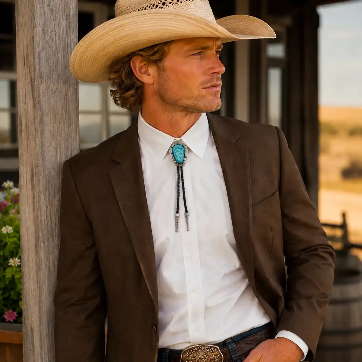 Deadwood Trading Stonekeeper (Turquoise) - Bolo Tie sold by Hat Country product image thumbnail 2