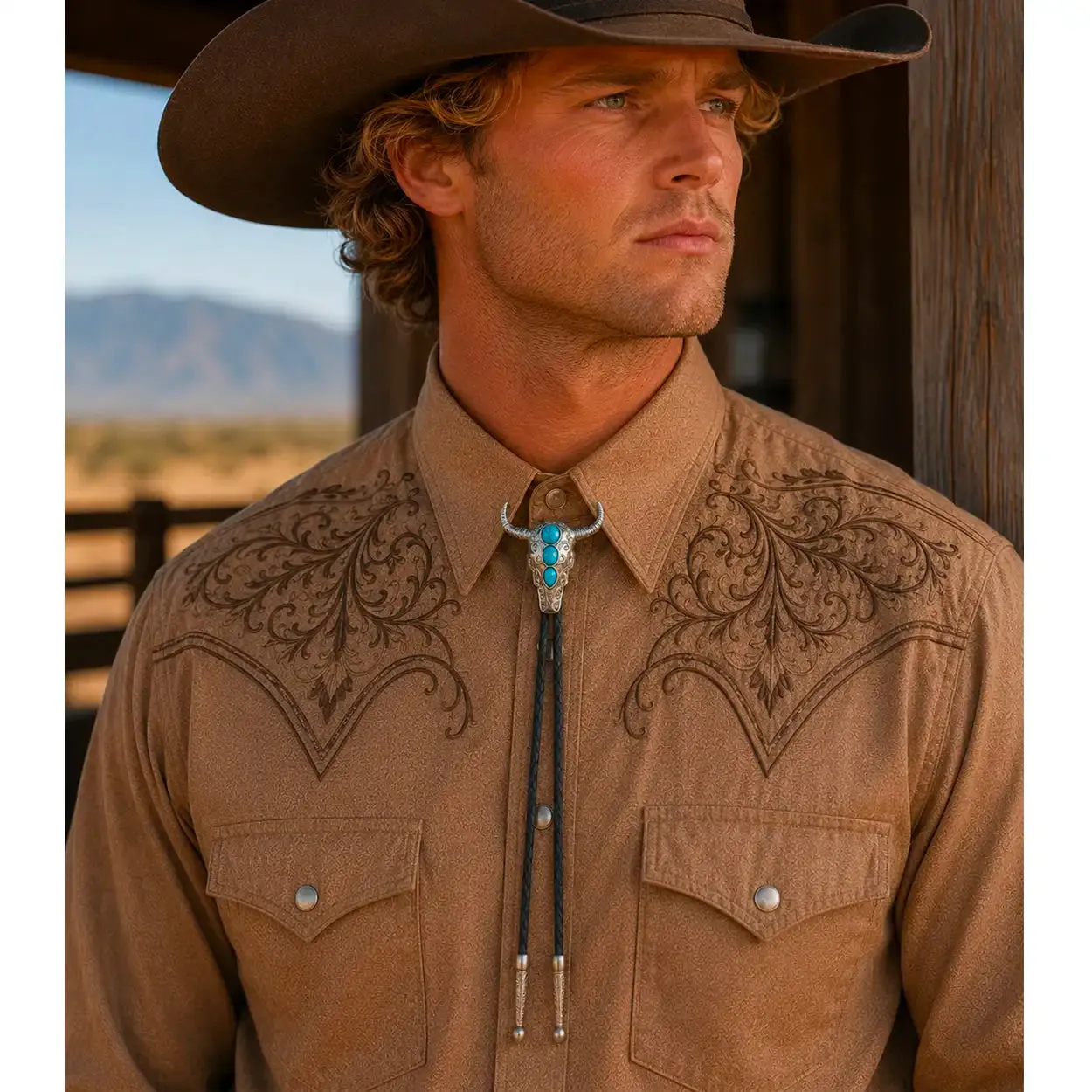 Deadwood Trading Turquoise Longhorn - Bolo Tie sold by Hat Country product image thumbnail 2