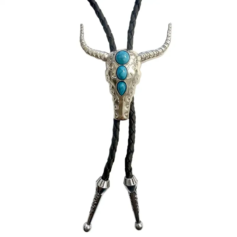 Deadwood Trading Turquoise Longhorn - Bolo Tie made by Hat Country