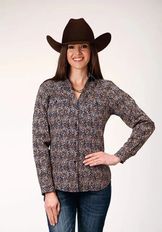 Roper 1841 Vintage Paisley (Brown) - Women's Western Shirt (Closeout) made by Roper