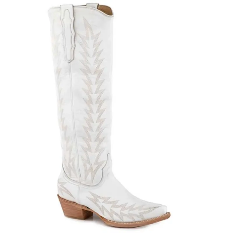 Stetson Sarah (White) - Women's Goat Leather Cowgirl Boot (Closeout) made by Stetson