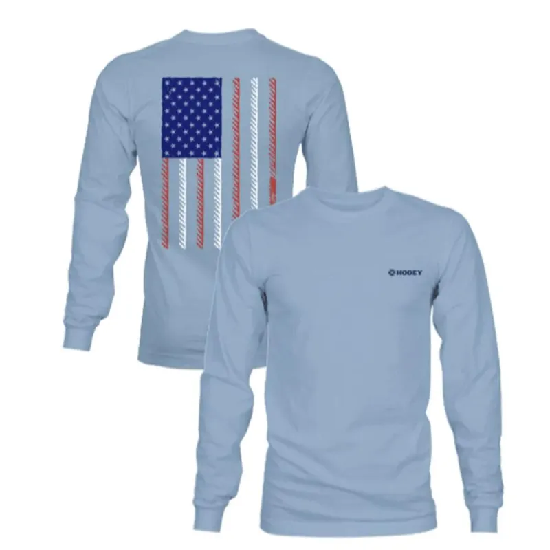 HOOey Liberty Roper ( Light Denim) - Mens Long Sleeve T-Shirt (Closeout) made by Hat Country