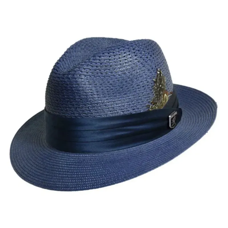 Stacy Adams Dublin - Milan Straw Fedora Hat (Closeout) made by Stacy Adams