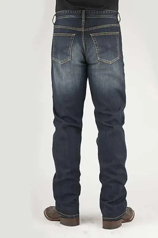 Stetson 1210 Straight Fit with X Pocket (Dark Wash) - Men's Jeans (Closeout) made by Stetson