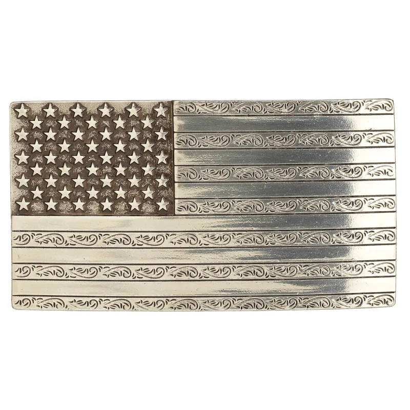 Nocona Scrolled Flag - Men's Belt Buckle made by Nocona